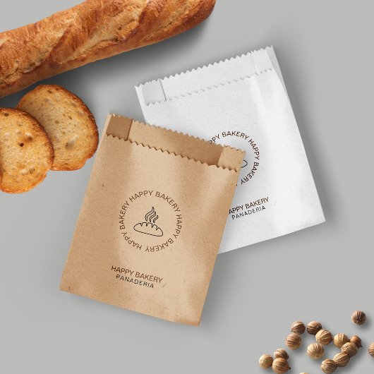 Zuurdeeg Brood Logo Bakkerij Kraft Paper Bag Bedankzakje