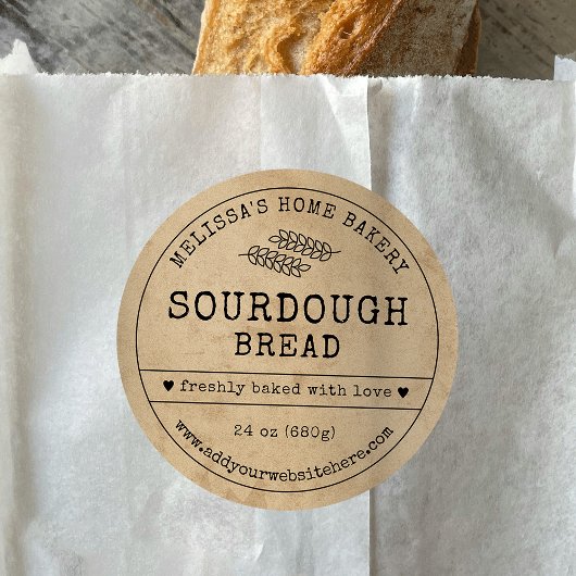 Zuurdeeg Brood Rustiek  Boerderij Bakkerij Label