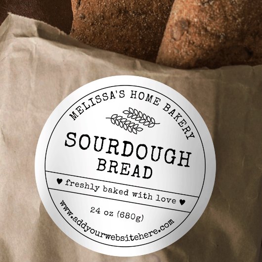 Zuurdeeg Brood Rustiek  Eenvoudig Bakkerij Label