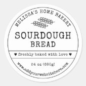 Zuurdeeg Brood Rustiek Eenvoudig Bakkerij Label (Voorkant)