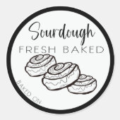 Zuurdeeg kaneelbroodjes, kaneelbroodjes ronde sticker (Voorkant)