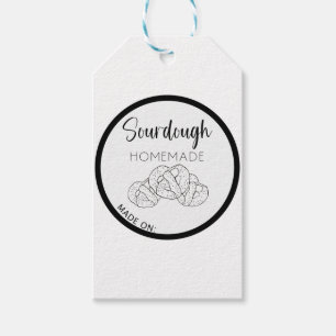 Zuurdeeg pretzel labels, zelfgemaakt zuurdeeg broo cadeaulabel