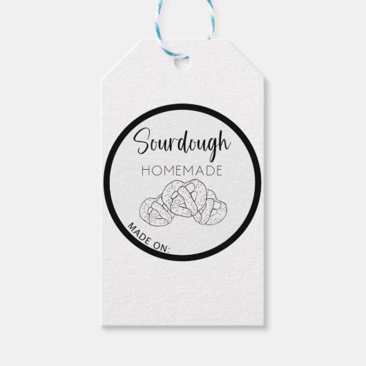 Zuurdeeg pretzel labels, zelfgemaakt zuurdeeg broo cadeaulabel (Voorkant)