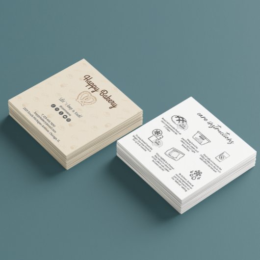 Zuurdeeg Verzorging Instructies Beige Bakkerij Ico Vierkante Visitekaartje