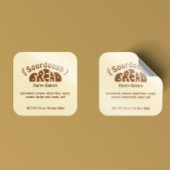 Zuurdesem brood bakken ingrediënten vierkante sticker