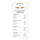 Zuurdesembrood Baker Modern 4x9" Menu Prijslijst (Voorkant)