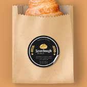 Zuurdesembrood Ingrediënten Zwart Minimalist Ronde Sticker