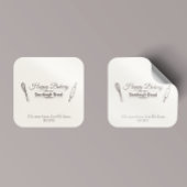 Zuurdesembrood kookgerei minimalistisch vierkante sticker