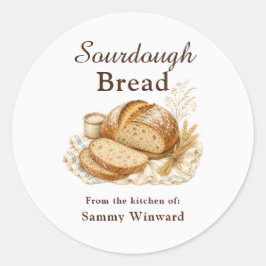 Zuurdesembrood Thuisgemaakt Giftlabel Ronde Sticker