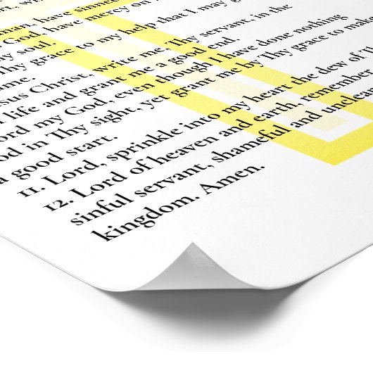 Zuurgebeden van St. John Chrysostom Poster (Hoek)