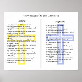 Zuurgebeden van St. John Chrysostom Poster