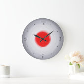 Zuurgrijs/wit met rood midden>Wandklok Grote Klok (Huis)