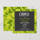 Zuurgroene camo; Uitnodiging voor douchen voor kop (Voorkant / Achterkant)