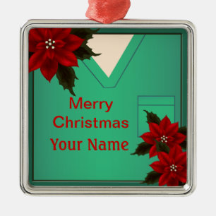Zuurgroene kerstavond kerstpremiumversiering 5 metalen ornament