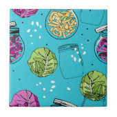 Zuurkool kool gistende illustratie tegeltje (Voorkant)