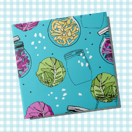 Zuurkool kool gistende illustratie tegeltje