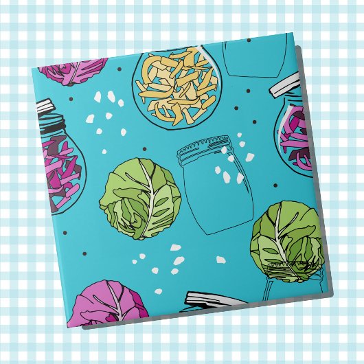 Zuurkool kool gistende illustratie tegeltje