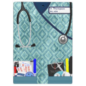 Zuurkruiden in het Blauwgroen diamantpatroon Klembord (Achterkant)