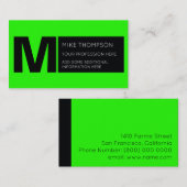 Zuurneon groene kleur, modern visitekaartje (Voorkant / Achterkant)