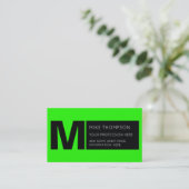 Zuurneon groene kleur, modern visitekaartje (Staand voorkant)