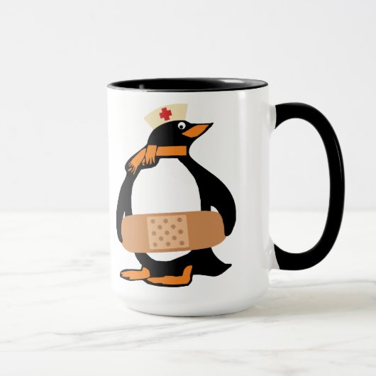 Zuurpinguïn (m/bandaid) mok (Rechts)