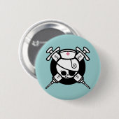 Zuurpiraat en kruishypothese ronde button 5,7 cm (Voorkant /achterkant)