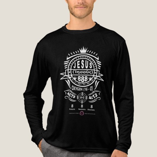 Zuurstof 888 Naam van Jezus Tri-Blend Shirt (Voorkant volledig)