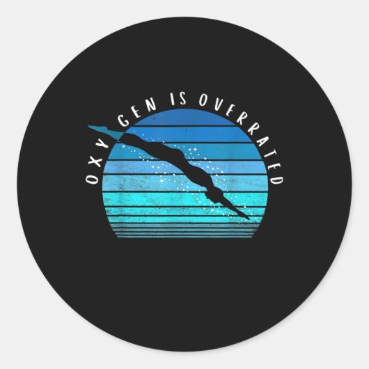 Zuurstof heeft een overwaardering van de zwembaart ronde sticker (Voorkant)
