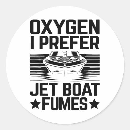 Zuurstof Ik geef de voorkeur Jet Boat dampen Jetbo Ronde Sticker (Voorkant)