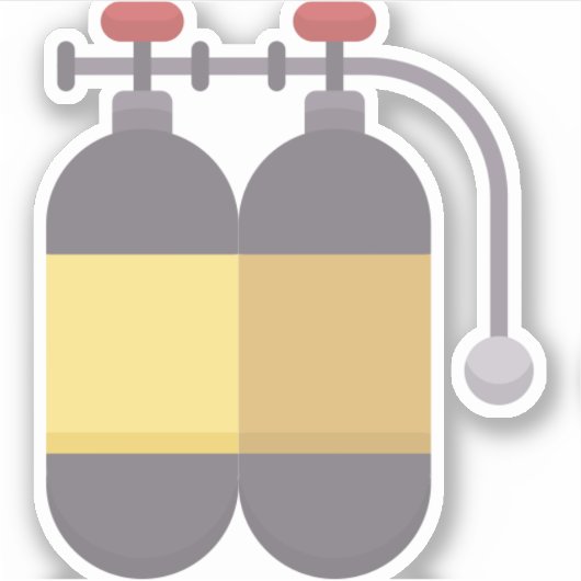 Zuurstoftank — scubasetank sticker (Voorkant)