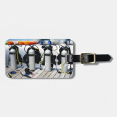 Zuurstoftanks voor het duiken van scuba in het Car Bagagelabel (Voorkant horizontaal)