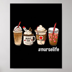 Zuurstofzout Funny Coffee Verpleegkundigen Brandst Poster