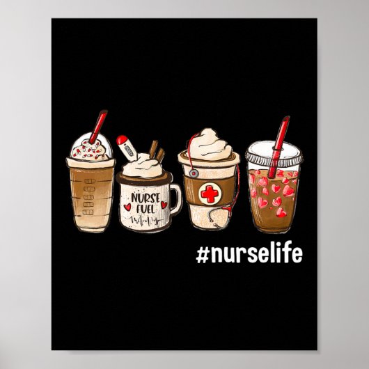Zuurstofzout Funny Coffee Verpleegkundigen Brandst Poster (Voorkant)