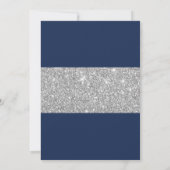 Zuurstudeerpartij Elegant Navy Blue & Silver Kaart (Achterkant)