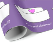 Zuurwerkpapier Afstuderen — Verzakt Pet Paars Cadeaupapier (Rol Hoek)