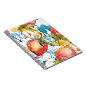 Zuurzame aardbeienvoeding. achtergrond waterverf notitieboek (Rechterzijde)