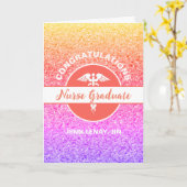 Zuurzame Afstuderen Regenboog Glitter Persoonlijke Kaart (Gele Bloem)
