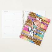 Zuurzame cartoon Glitter regenboogwaterverf Planner (Display)