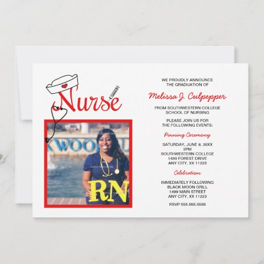 Zuurzame foto afstuderen pinning viering / rood kaart (Voorkant)