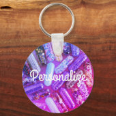 Zuurzame glittermedicatie pil sleutelhanger (Voorkant)