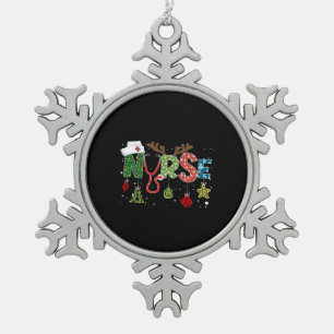 Zuurzame kerst met zuster Gift Tin Sneeuwvlok Ornament