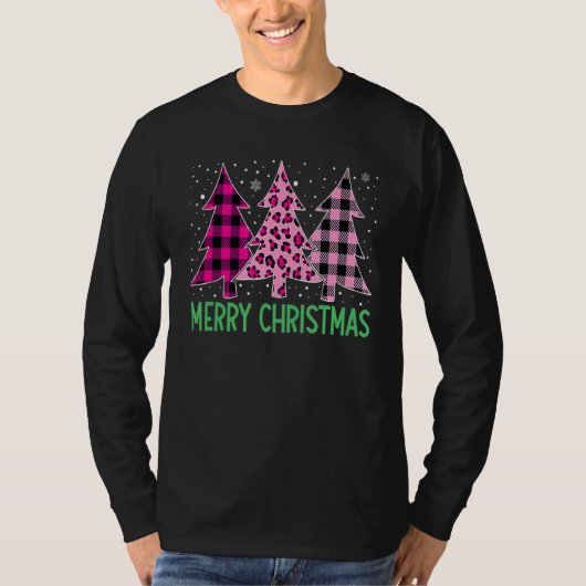Zuurzame kerstboom roze buffelplaat en luop t-shirt (Voorkant)