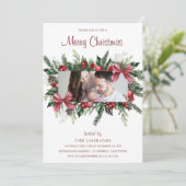 Zuurzame kerstdag met foto's kaart (Staand voorkant)