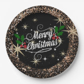 Zuurzame kerstsparkle, glitter en shine papieren bordje (Voorkant)