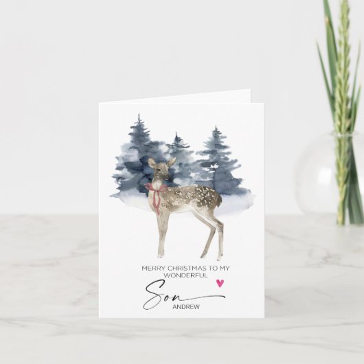 Zuurzame kerstzoon van moeder moeder vader ouders kaart (Voorkant)