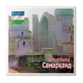 zUZ007 SAMARKAND, Bibi-Khanym Moskee, Tegeltje (Voorkant)