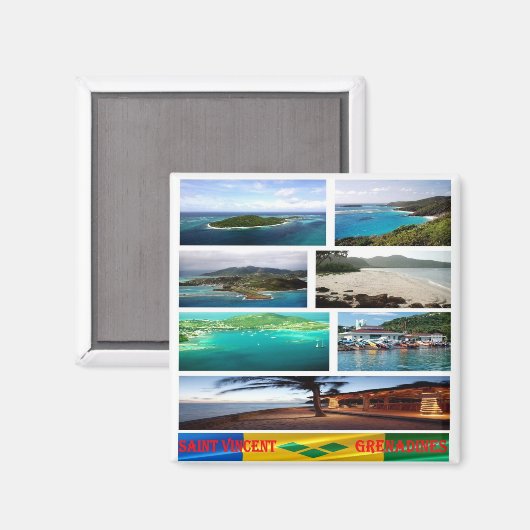zVC003 SAN VINCENT en GRENADINE, Mozaïek, Fridge Magneet (Voorkant / Achterkant)