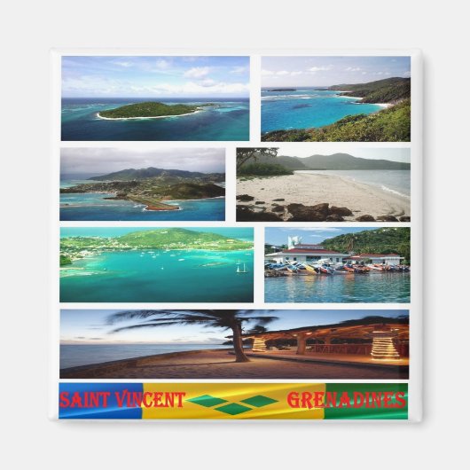 zVC003 SAN VINCENT en GRENADINE, Mozaïek, Fridge Magneet (Voorkant)