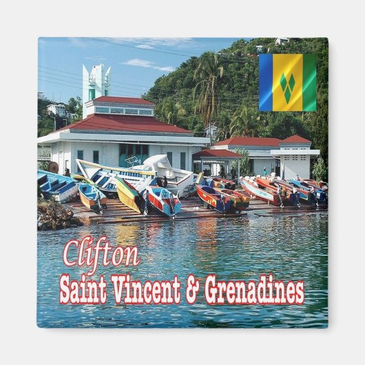 zVC009 CLIFTON, Saint Vincent Grenadines, Fridge Magneet (Voorkant)