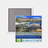zVC015 KINGSTOWN, Saint Vincent Grenadines, Fridge Magneet (Voorkant / Achterkant)